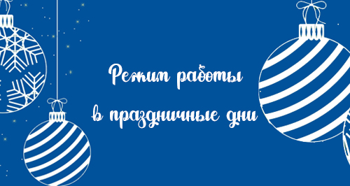 Режим работы в Новогодние праздничные дни!