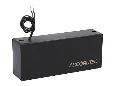 ML-300П с уголком, цвет черный, Электромагнитный замок ACCORDTEC, 300 кг, накладной