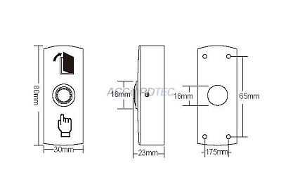 AT-H805A LED (светодиод зеленый) Кнопка выхода ACCORDTEC накладная, НО/НЗ