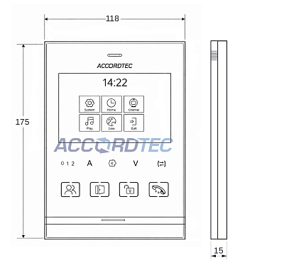AT-VD434 BL Muon Монитор видеодомофона ACCORDTEC CVBS, 4,3", аналоговый